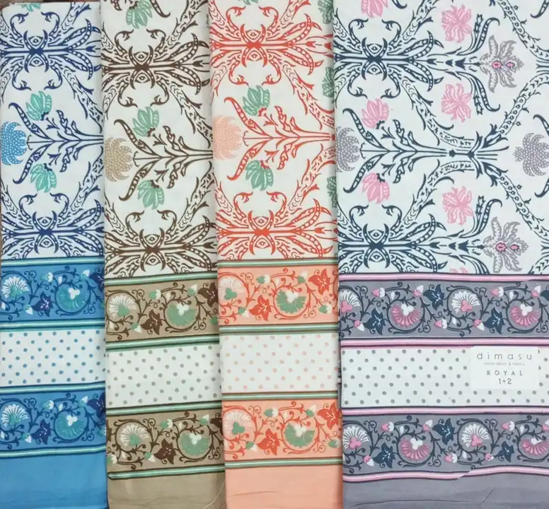 Royal queen size bedsheet set rapid indigo floral prints 90x108  uploaded by Nikhar Fab Tex on 11/16/2023