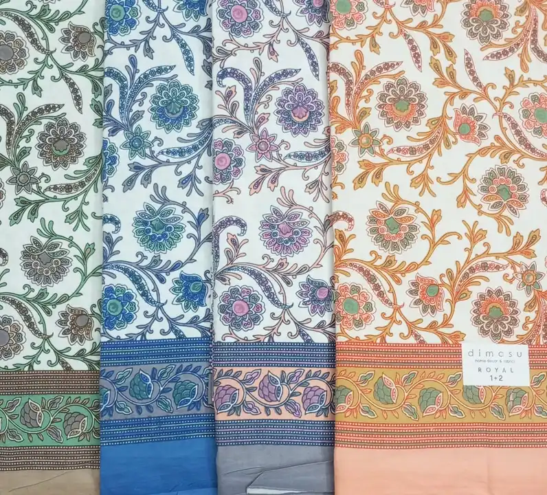 Royal queen size bedsheet set rapid indigo floral prints 90x108  uploaded by Nikhar Fab Tex on 11/16/2023