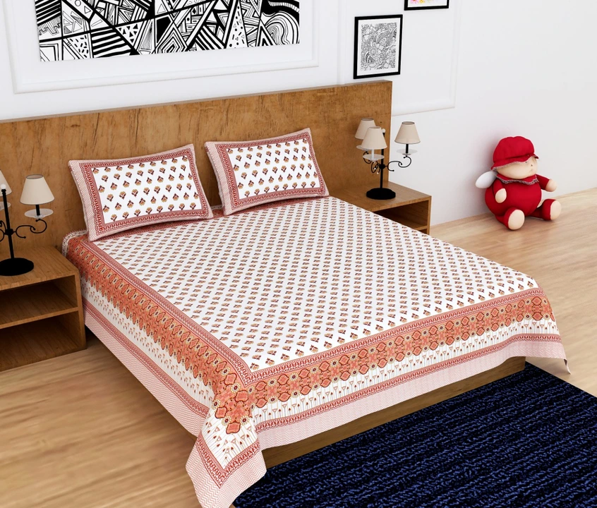 Creta king size bedsheets 100X108 jaipur manufacturer uploaded by Nikhar Fab Tex on 11/16/2023