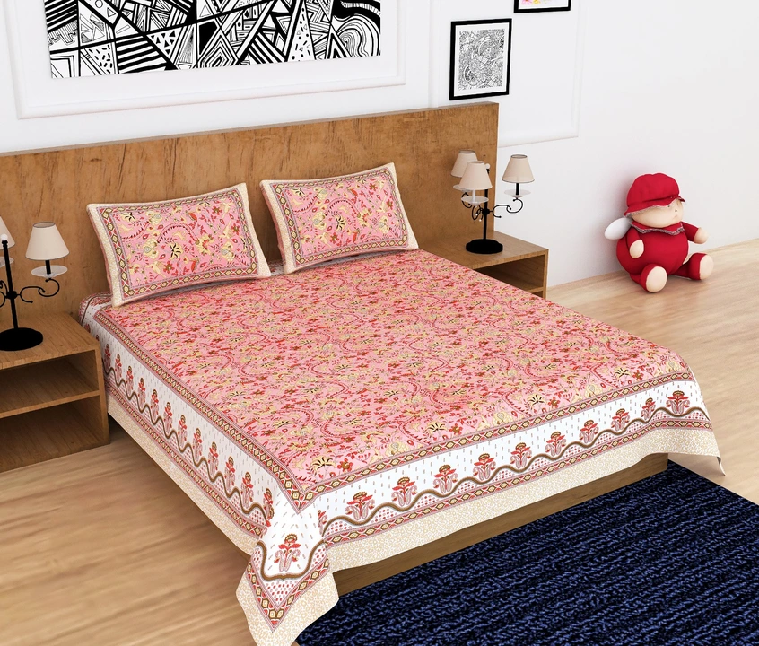 Creta king size bedsheets 100X108 jaipur manufacturer uploaded by Nikhar Fab Tex on 11/16/2023