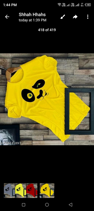 Panda printed tshirt polyester  uploaded by Modernbaba on 11/16/2023