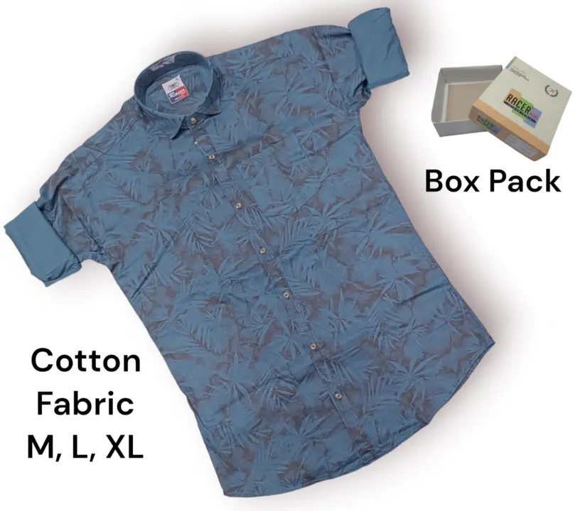 🏁🏁RACER PLUS🏁🏁(SUB BRAND OF 1KKA) EXCLUSIVE COTTON  PRINTED BOX PACK SHIRTS FOR MEN uploaded by Kushal Jeans, Indore on 11/16/2023