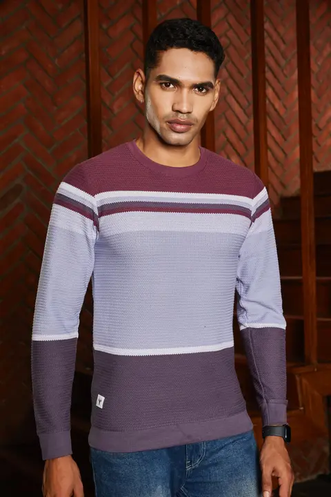 ODDY-BOY Men's Striped Sweatshirt RN-FS  uploaded by Maharashtra trading company on 11/16/2023