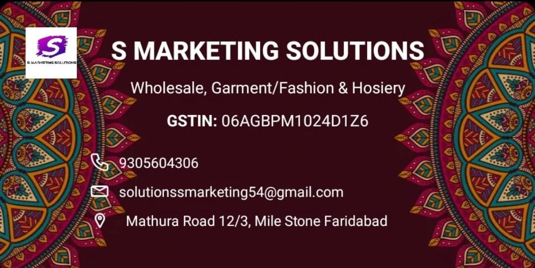 Visiting card store images of S MARKETING SOLUTIONS