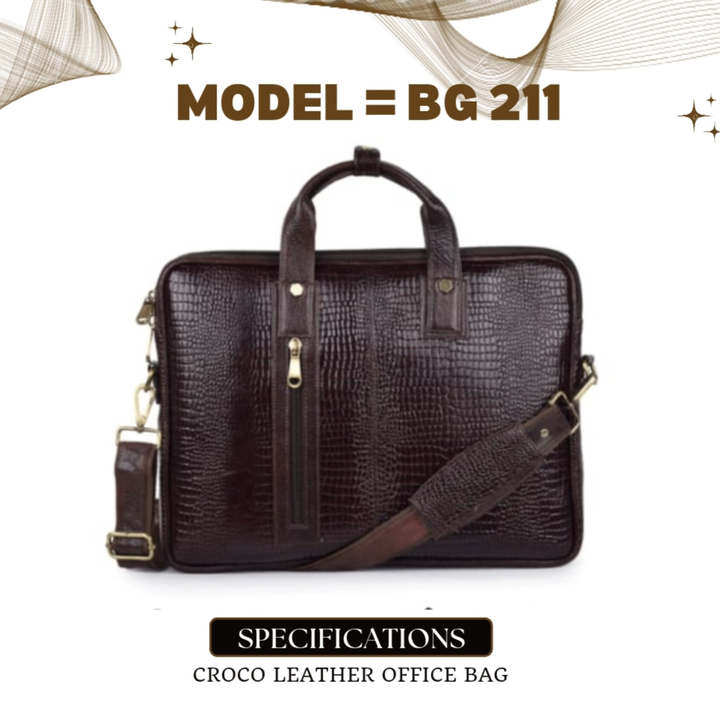 Croco Leather Office BAG  uploaded by RBR GLOBAL INDUSTRIES +917303939157 on 11/16/2023
