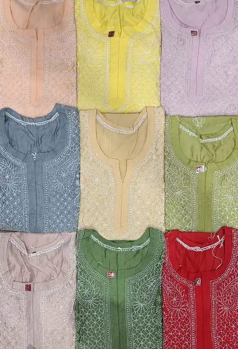 Kurti
Fabric chanderi silk
Length 46
Size 38 to 42
Gala boti work.contact no.. 8318804348  uploaded by Msk chikan udyog on 11/17/2023