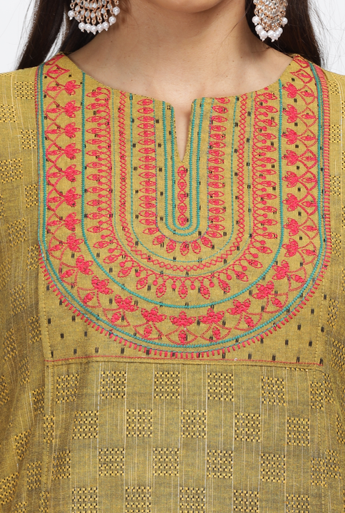 Beautiful Cotton Embroidered Kurti with Self Dobby Design uploaded by Ethnic Fusion on 11/17/2023