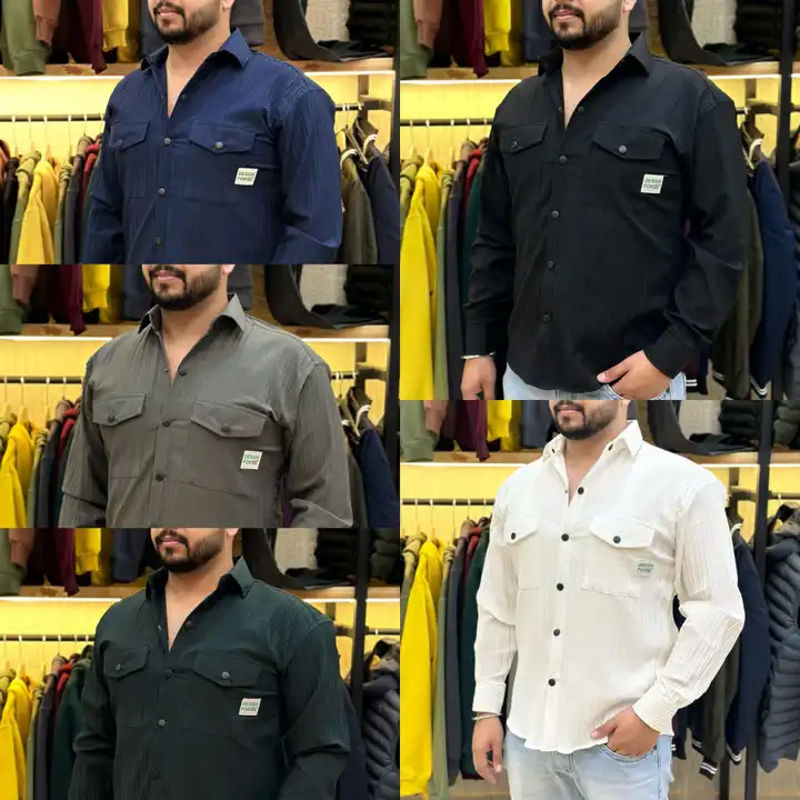 DESIGNER  TEXTURED DOUBLE POCKET  SHIRTS uploaded by business on 11/17/2023