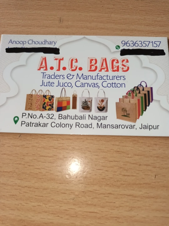Visiting card store images of ATC bags Jaipur