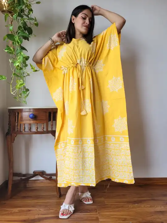 Hand block printed pure cotton long kaftan uploaded by The print house  on 11/17/2023