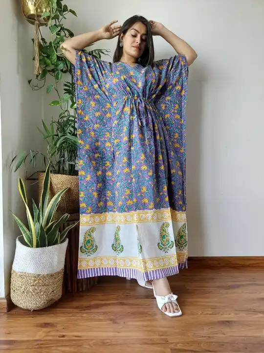 Hand block printed pure cotton long kaftans  uploaded by The print house  on 11/17/2023