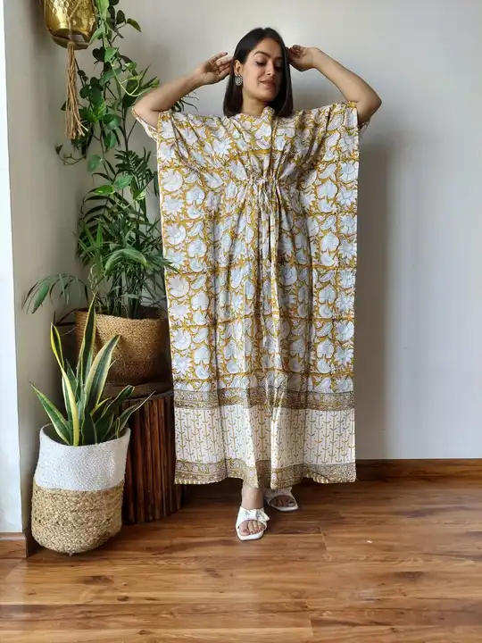 Hand block printed pure cotton long kaftans  uploaded by The print house  on 11/17/2023
