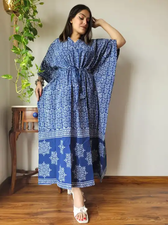 Bagru Hand block printed pure cotton long kaftans  uploaded by The print house  on 11/17/2023