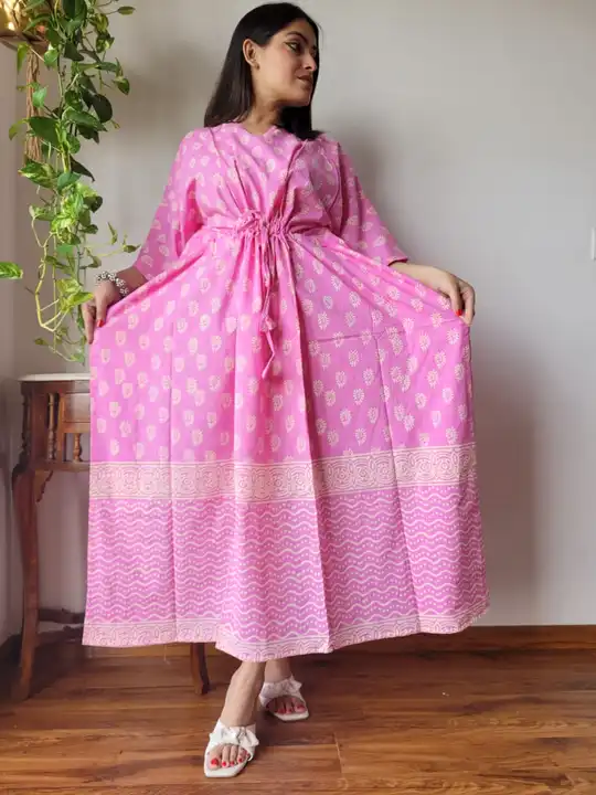 Bagru Hand block printed pure cotton long kaftans  uploaded by The print house  on 11/17/2023