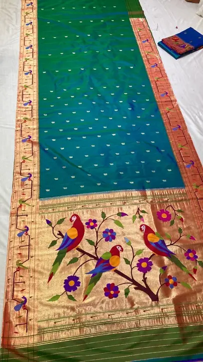 Pure silk handloom Brocked paithani  uploaded by business on 11/17/2023