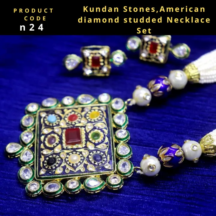 Kundan necklace set. meenakari worked uploaded by CULTURE on 11/17/2023