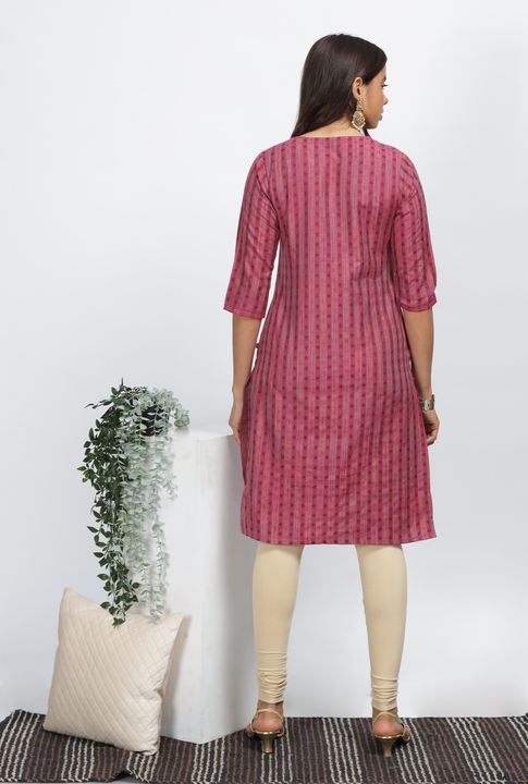 Beautiful Cotton Embroidered Kurti with Self Dobby Design  uploaded by Ethnic Fusion on 11/18/2023