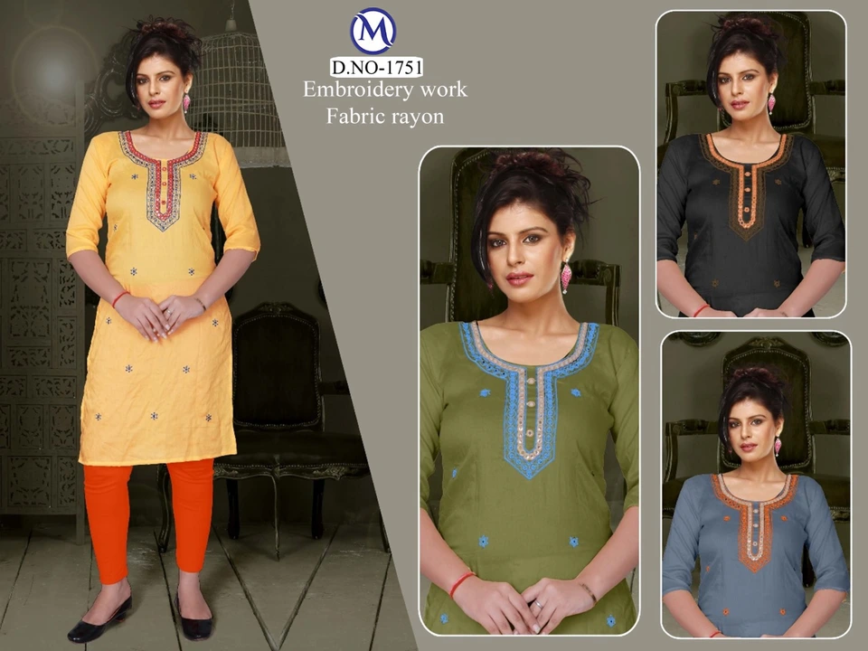 Embroidery work Kurtis  uploaded by business on 11/19/2023