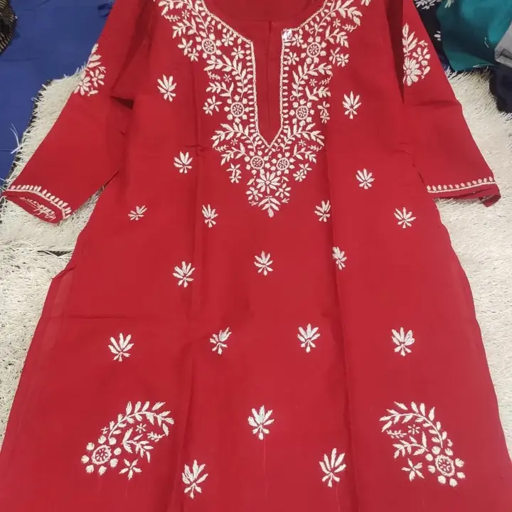 Chikan Cotton kurti uploaded by Lcf crafts (lucknow Chikan factory) on 11/19/2023