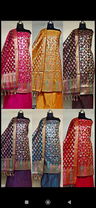 Banarasi golden suits dupatta  gold mina kari and fancy suits uploaded by business on 11/19/2023