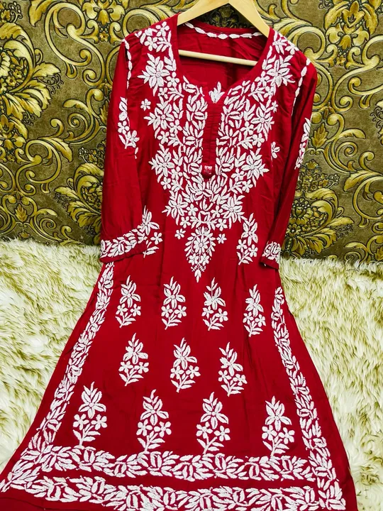 Original Lucknow Chikan Premium Fabric Modal Kurti... uploaded by business on 11/19/2023