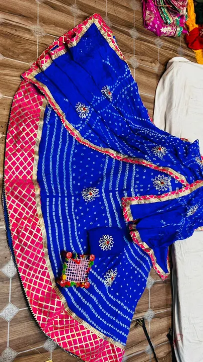 🥰😍🥰 *New launched* 🥰😍🥰 

*Traditional Jaipuri full stich silk lehanga fabric with beautiful ka uploaded by business on 11/19/2023