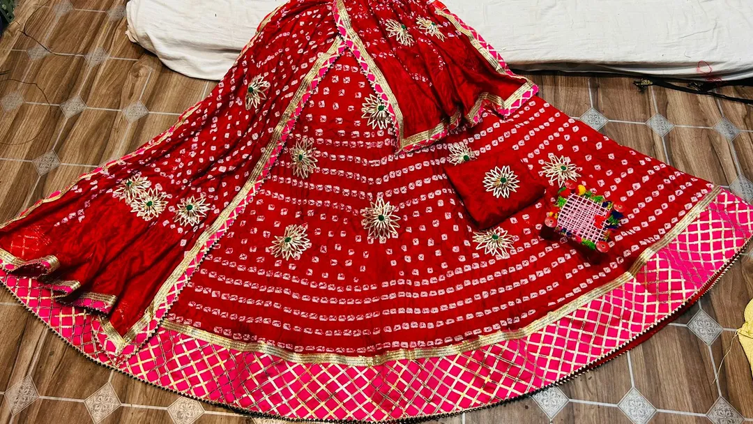🥰😍🥰 *New launched* 🥰😍🥰 

*Traditional Jaipuri full stich silk lehanga fabric with beautiful ka uploaded by Gotapatti manufacturer on 11/19/2023