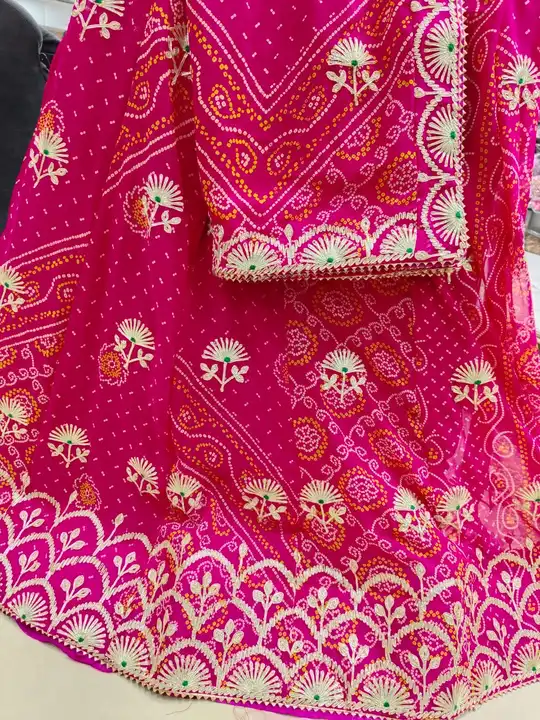 Sale sale sale sale sale  sale sale  sale sale sale sale pure 60g Georgette fabric lahnga Rai bandej uploaded by business on 11/19/2023