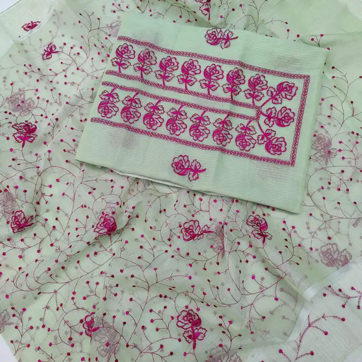Kota doria embroidery work suit  uploaded by Ansari Handloom on 11/20/2023