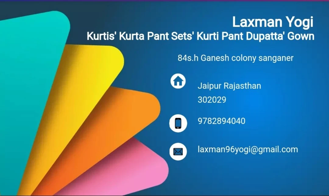 Visiting card store images of Kurtis and suits