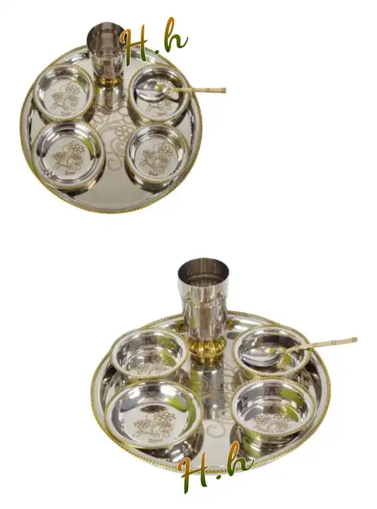 Metal Thali Sets  Collection Used For Gifting Available   uploaded by Hina Handicrafts on 11/21/2023