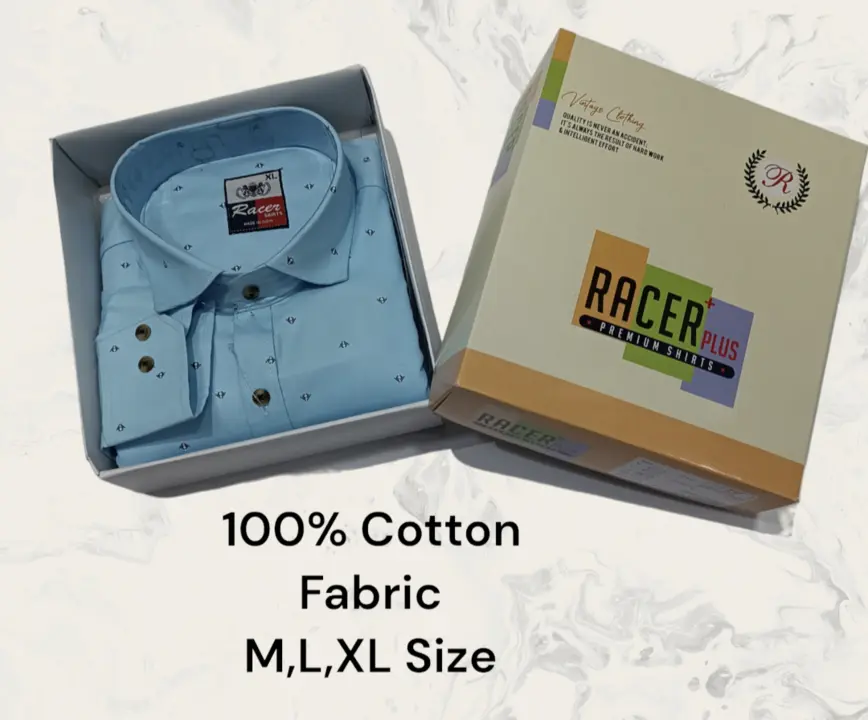 🏁🏁RACER PLUS🏁🏁(SUB BRAND OF 1KKA) EXCLUSIVE 100% COTTON  PRINTED BOX PACK SHIRTS FOR MEN uploaded by Kushal Jeans, Indore on 11/21/2023