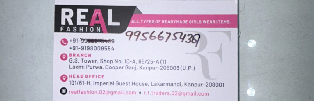 Visiting card store images of Real Fashion