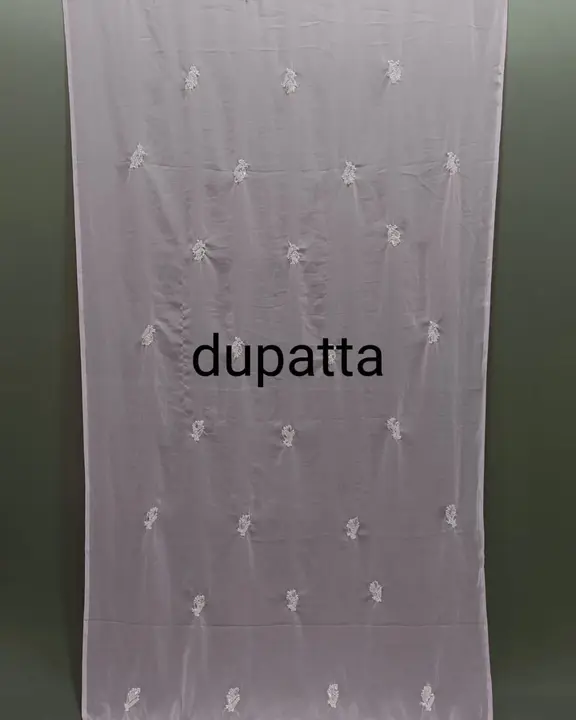 Full three piece suit
Fabric georgette
Length 7.5 metar 
Kurti+bottom+dupatta
With gota patti work. uploaded by Msk chikan udyog on 11/21/2023