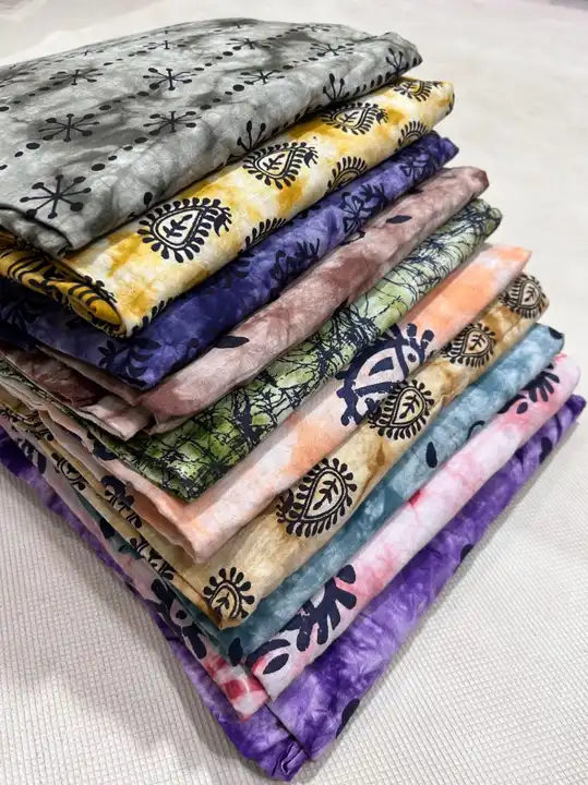 Handblock fancy batik print mulmul cotton chanderi dress material uploaded by business on 11/21/2023
