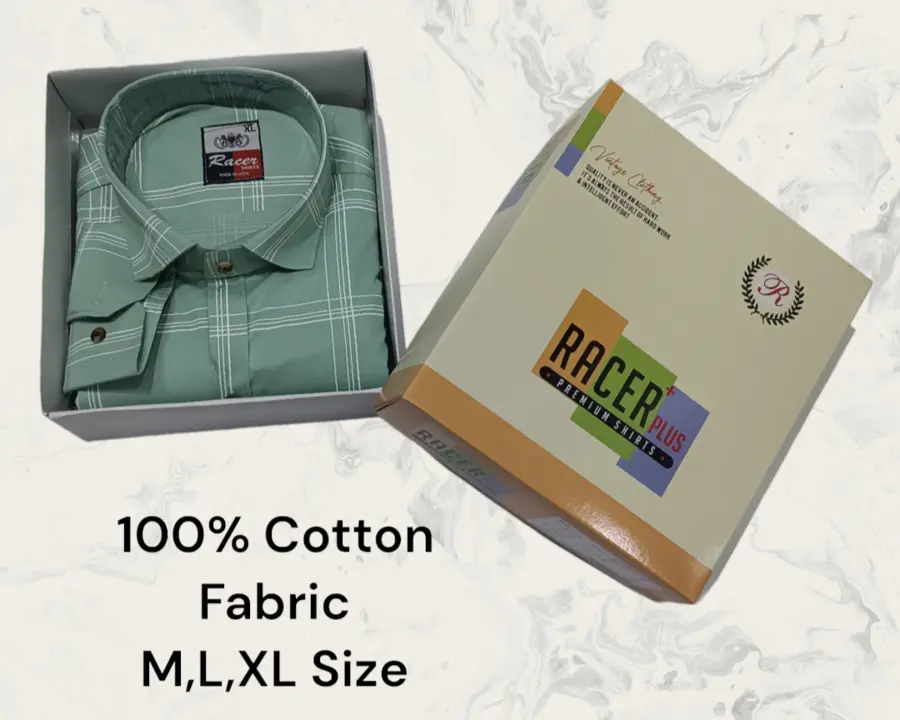 🏁🏁RACER PLUS🏁🏁(SUB BRAND OF 1KKA) EXCLUSIVE 100% COTTON  CHECKERED BOX PACK SHIRTS FOR MEN uploaded by Kushal Jeans, Indore on 11/22/2023