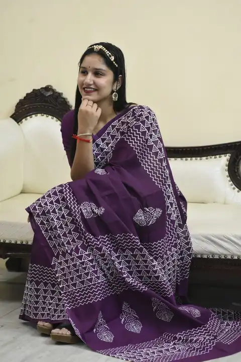 Beautiful hand block printed cotton mulmul sarees  uploaded by The print house  on 11/22/2023