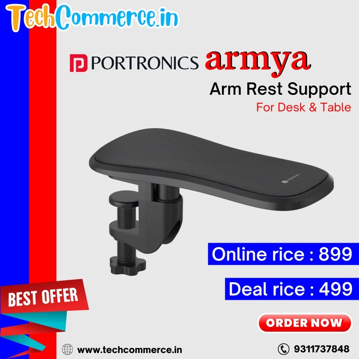 Post image Portronics Armya Arm Rest for Desk PC, Laptop, Desk Extender Table Pad Support Health Care Hand Support Adjustable Home Office Easy and Comfortable Use (Black)
Buy now
#onlineprice Rs.899
#specialoffer only Rs.499/-
Click to Buy
https://bit.ly/40NpfcY


#portronics #armrest #portronicsindia #mobileaccessories #technology #digitalindia #style #fashion #dealsoftheday #smarttechnology #latestgadgets #smartdevices