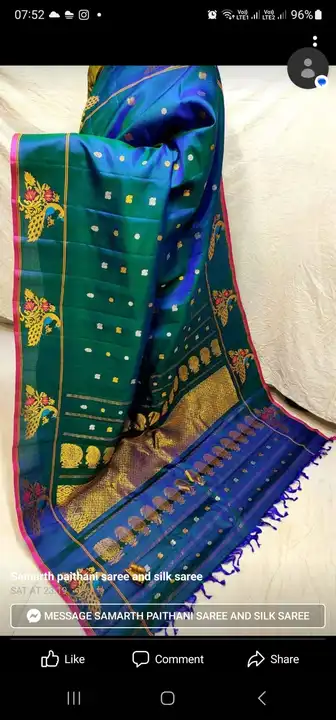 Pure silk handloom paithani  uploaded by business on 11/22/2023