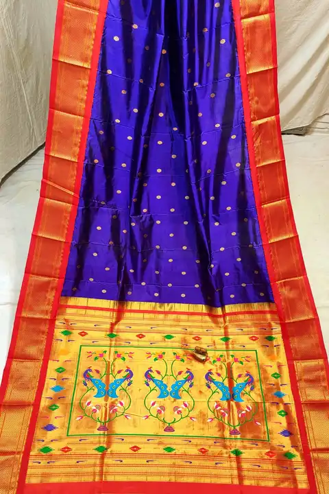 Pure silk paithani handloo machine made paithani  uploaded by SAMARTH PAITHANI WHAT'S UP 8087211077 on 11/22/2023