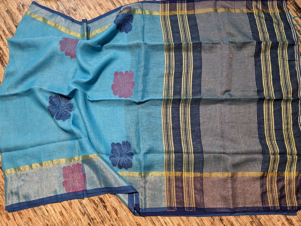 Linen saree uploaded by Aditri Textile on 11/22/2023