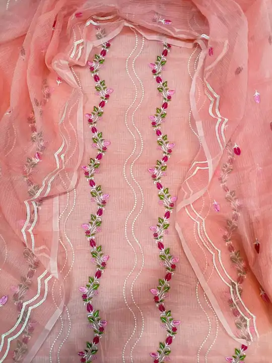 Kota doria embroidery work suit  uploaded by Ansari Handloom on 11/23/2023