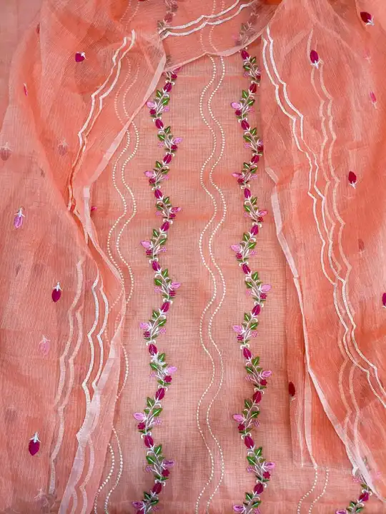 Kota doria embroidery work suit  uploaded by Ansari Handloom on 11/23/2023