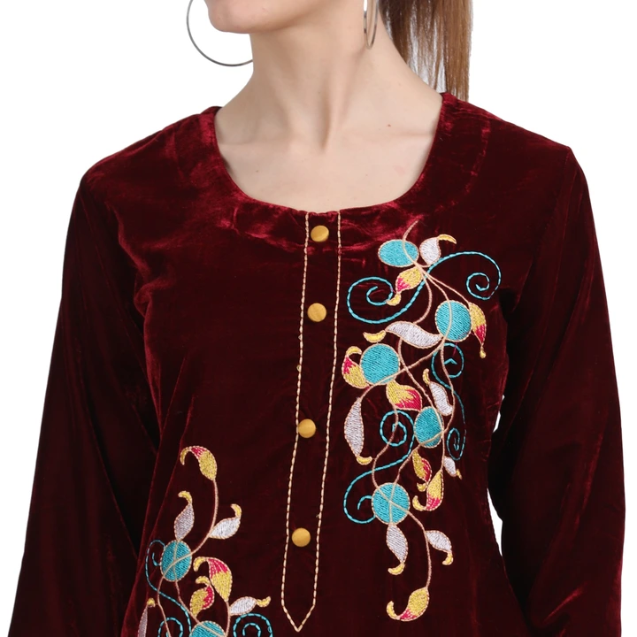 Micro velvet embroidery kurta for winter  size M to 4XL uploaded by Wevani kurti on 11/23/2023