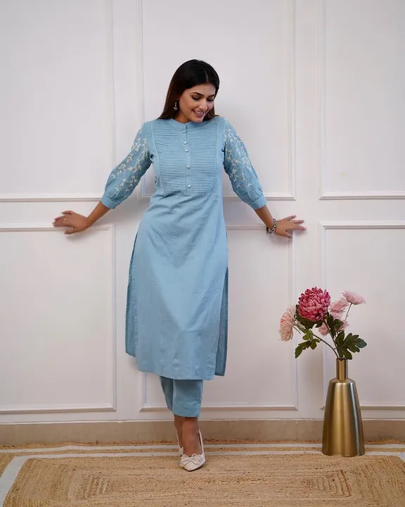 Embroidered kurta pant set  uploaded by business on 11/23/2023
