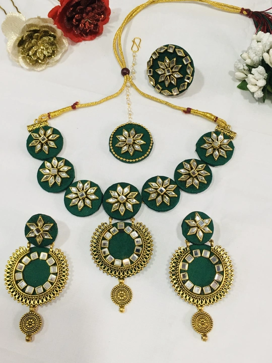Green necklace set new launch 🚀  uploaded by Shiny diva  on 11/23/2023