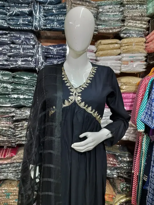 Black embroidered kurta pant and dupatta set  uploaded by Aleexa Outlet on 11/23/2023