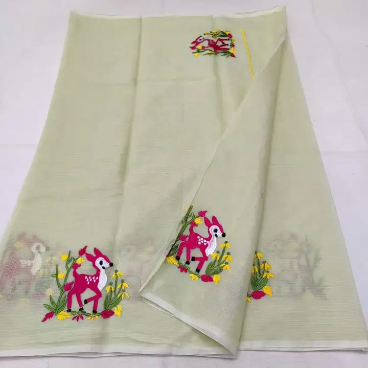 Kota doria embroidery work saree with blouse  uploaded by business on 11/24/2023