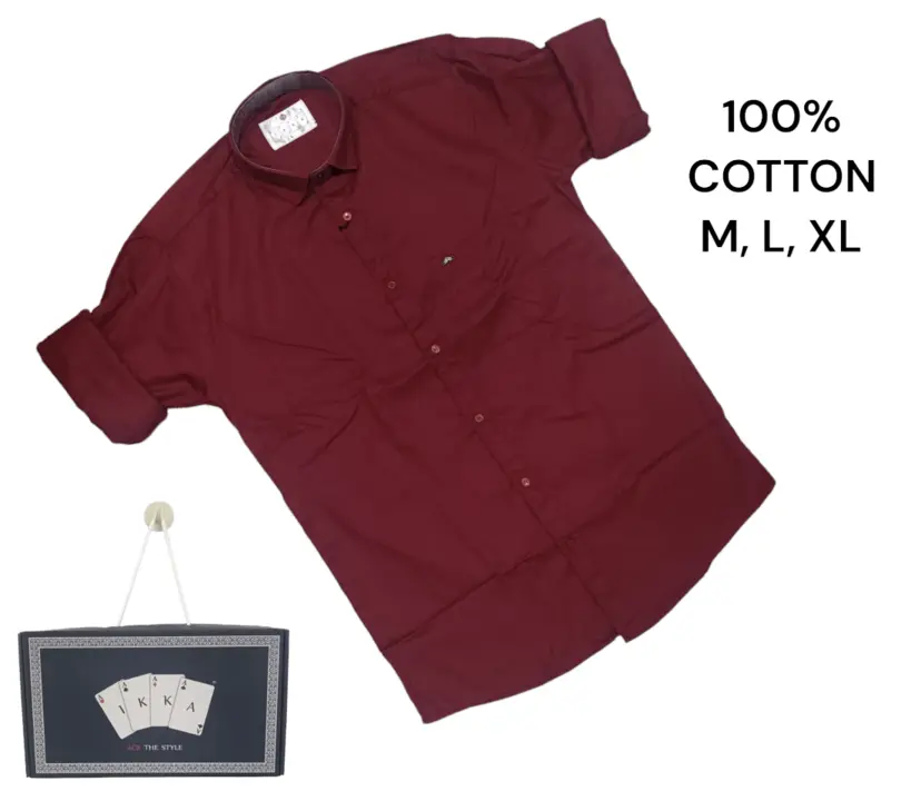 ♦️♣️1KKA♥️♠️ EXCLUSIVE 100% COTTON SOLID BOX PACKING SHIRTS FOR MEN uploaded by Kushal Jeans, Indore on 11/24/2023