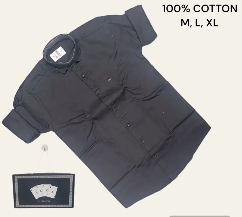 ♦️♣️1KKA♥️♠️ EXCLUSIVE 100% COTTON SOLID BOX PACKING SHIRTS FOR MEN uploaded by business on 11/24/2023